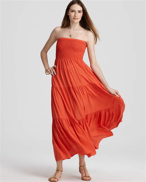 michael kors maxi dresses|michael kors smocked maxi dress.